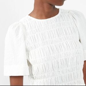 Apiece Apart Smocked Shortsleeve Boxy Shirt